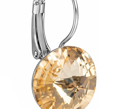 LUISIA® Ohrringe Rivoli mit Premium Kristallen - 14 mm | Light Peach / Apricot