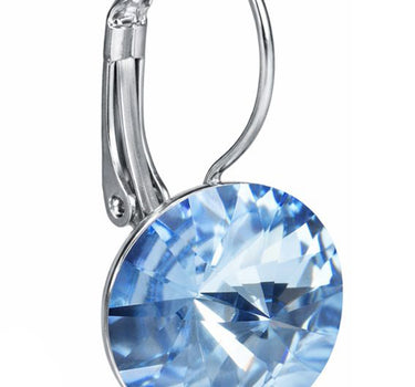 LUISIA® Ohrringe Rivoli mit Premium Kristallen - 14 mm | Light Safir / Hellblau