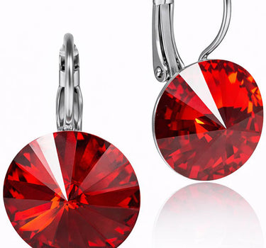 LUISIA® Ohrringe Rivoli mit Premium Kristallen - 14 mm | Light Siam / Rot