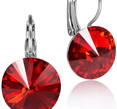 LUISIA® Ohrringe Rivoli mit Premium Kristallen - 14 mm | Light Siam / Rot