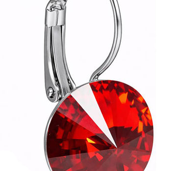 LUISIA® Ohrringe Rivoli mit Premium Kristallen - 12 mm | Light Siam / Rot