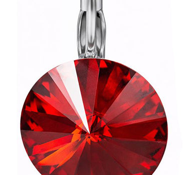 LUISIA® Ohrringe Rivoli mit Premium Kristallen - 14 mm | Light Siam / Rot