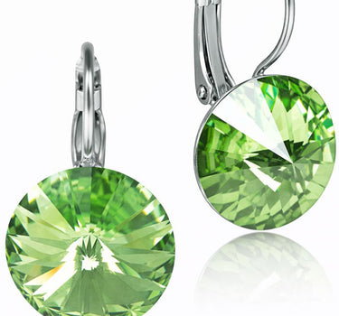 LUISIA® Ohrringe Rivoli mit Premium Kristallen - 14 mm | Peridot / Apfelgrün