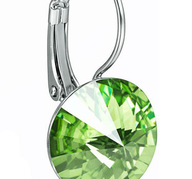 LUISIA® Ohrringe Rivoli mit Premium Kristallen - 14 mm | Peridot / Apfelgrün