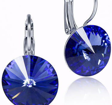 LUISIA® Ohrringe Rivoli mit Premium Kristallen - 14 mm | Safir / Royalblau