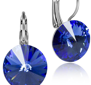 LUISIA® Ohrringe Rivoli mit Premium Kristallen - 14 mm | Safir / Royalblau