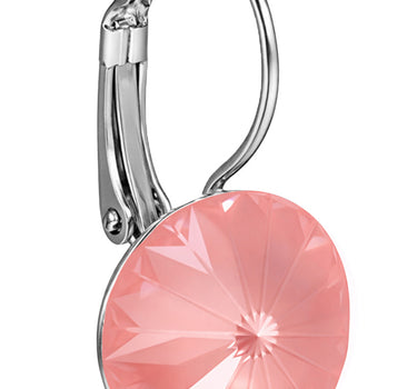 LUISIA® Ohrringe Rivoli mit Premium Kristallen - 14 mm | Matt Flamingo Pink