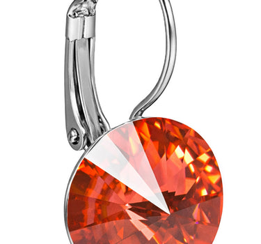 LUISIA® Ohrringe Rivoli mit Premium Kristallen - 14 mm | Padparadscha / Koralle