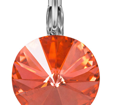 LUISIA® Ohrringe Rivoli mit Premium Kristallen - 14 mm | Padparadscha / Koralle