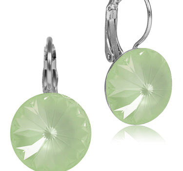 LUISIA® 14 mm Ohrringe Rivoli mit Kristallen von Swarovski® | Matt Agave Grün