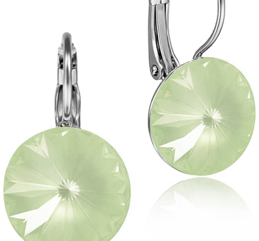 LUISIA® Ohrringe Rivoli mit Premium Kristallen - 14 mm | Matt Agave Grün
