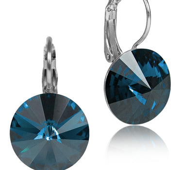LUISIA® 14 mm Ohrringe Rivoli mit Kristallen von Swarovski® | Denim Blue
