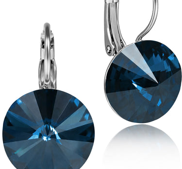 LUISIA® Ohrringe Rivoli mit Premium Kristallen - 12 mm | Denim Blue