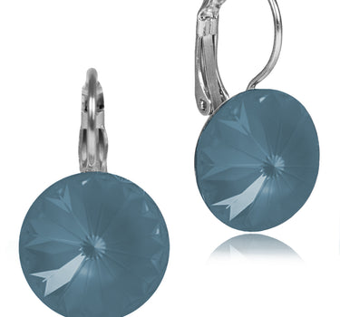 LUISIA® 14 mm Ohrringe Rivoli mit Kristallen von Swarovski® | Matt Denim