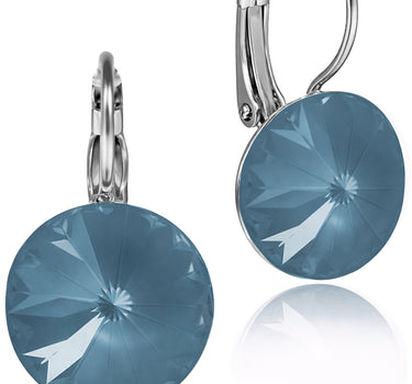 LUISIA® Ohrringe Rivoli mit Premium Kristallen - 14 mm | Matt Denim