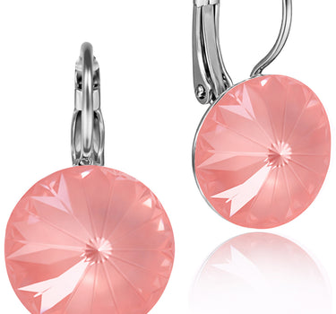 LUISIA® Ohrringe Rivoli mit Premium Kristallen - 14 mm | Matt Flamingo Pink