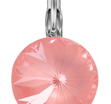 LUISIA® Ohrringe Rivoli mit Premium Kristallen - 14 mm | Matt Flamingo Pink