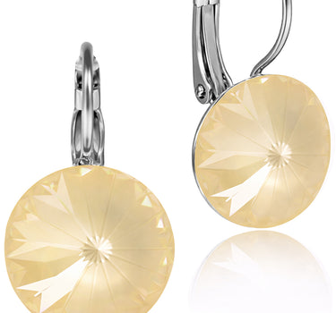 LUISIA® Ohrringe Rivoli mit Premium Kristallen - 14 mm | Matt Linen Creme