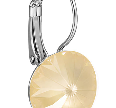 LUISIA® Ohrringe Rivoli mit Premium Kristallen - 14 mm | Matt Linen Creme