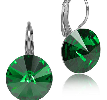 LUISIA® 14 mm Ohrringe Rivoli mit Kristallen von Swarovski® | Majestic Green