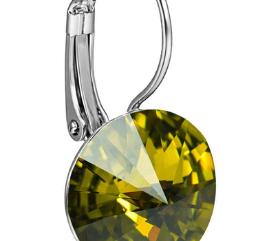 LUISIA® Ohrringe Rivoli mit Premium Kristallen - 14 mm | Olivgrün