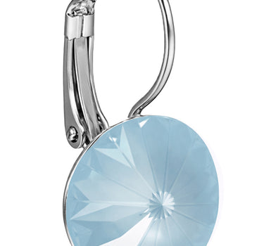 LUISIA® Ohrringe Rivoli mit Premium Kristallen - 14 mm | Matt Sky Hellblau