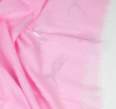 Trachten Halstuch Schal Uni mit Glitter Hirsch | Rosa