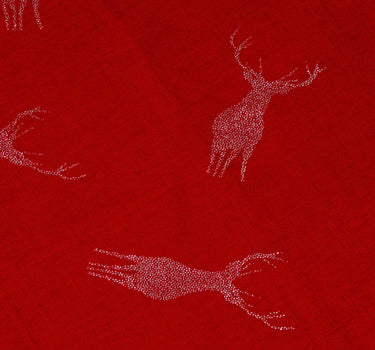 Trachten Halstuch Schal Uni mit Glitter Hirsch | Rot