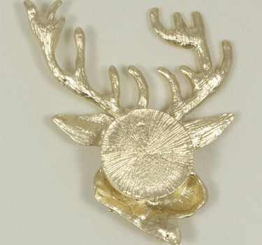 Magnet Brosche Tuchhalter - Gold Hirschkopf