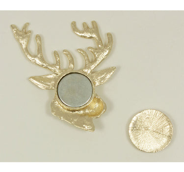 Magnet Brosche Tuchhalter - Gold Hirschkopf