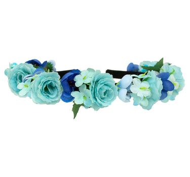 Blumen Haarreif "Sabia" mit Rosen und Blüten | Türkis