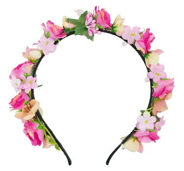 Blumen Haarreif "Sabia" mit Rosen und Blüten | Pink Creme