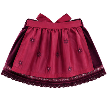 BONDI Mädchen Samtrock mit Schürze 26103 | Blueberry