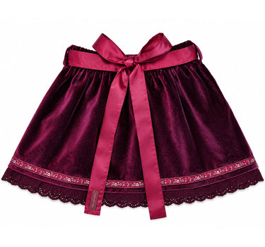 BONDI Mädchen Samtrock mit Schürze 26103 | Blueberry