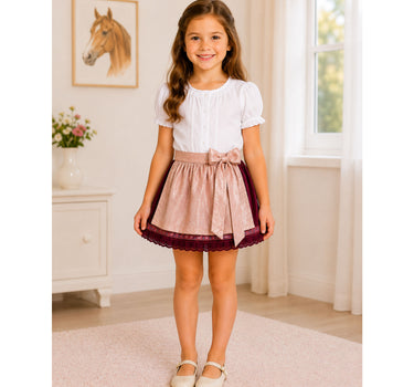 BONDI Mädchen Samtrock mit Schürze 26104 | Blueberry