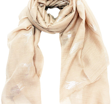 Trachten Halstuch Schal Uni mit Glitter Hirsch | Beige