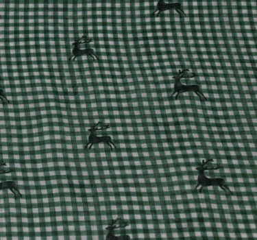 Trachten Halstuch Schal Kariert mit Hirschmotiv 185 x 70 cm | Dunkelgrün