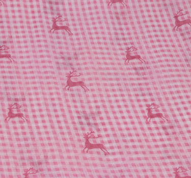 Trachten Halstuch Schal Kariert mit Hirschmotiv 185 x 70 cm | Rosa