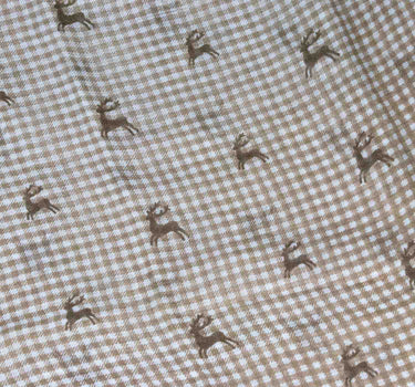 Trachten Halstuch Schal Kariert mit Hirschmotiv 185 x 70 cm | Braun