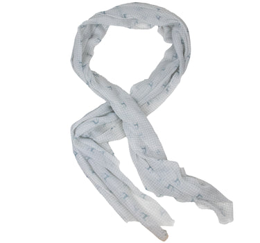 Trachten Halstuch Schal Kariert mit Hirschmotiv 185 x 70 cm | Weiß