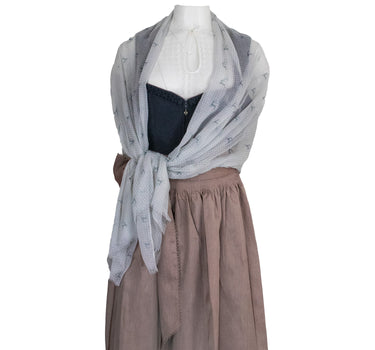 Trachten Halstuch Schal Kariert mit Hirschmotiv 185 x 70 cm | Royalblau