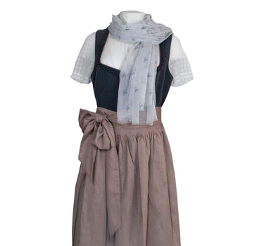 Trachten Halstuch Schal Kariert mit Hirschmotiv 185 x 70 cm | Royalblau