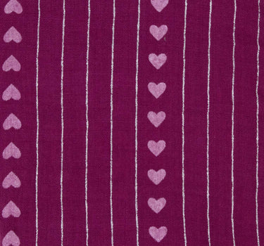 Halstuch Schal Unifarben mit Herzen und Glitzer Streifen 185 x 70 cm | Beere