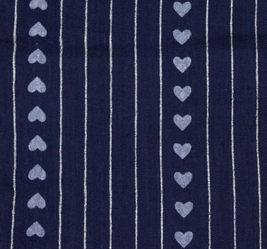Halstuch Schal Unifarben mit Herzen und Glitzer Streifen 185 x 70 cm | Dunkelblau