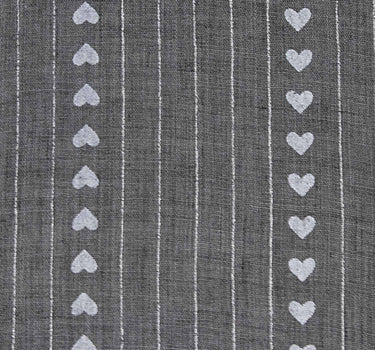 Halstuch Schal Unifarben mit Herzen und Glitzer Streifen 185 x 70 cm | Grau