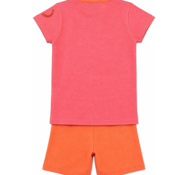 BONDI Shorty - Kurzer Schlafanzug "Beauty" 36184 | Rosa / Orange