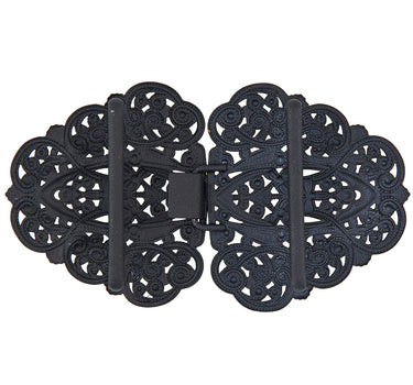 Dirndlschürzenschließe "Rina" mit Ornamentmuster 51487 - Stegbreite 4 cm | Anthrazit