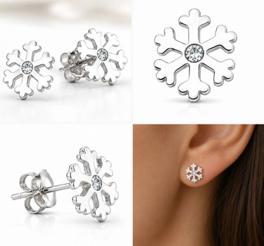 LUISIA Ohrstecker Schneeflocke mit Kristallen von Swarovski® - 925 Sterling Silber | Kristall