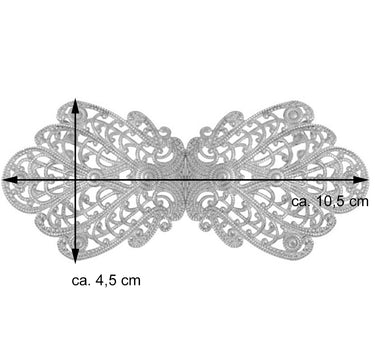 Dirndlschürzenschließe "Alika" mit Ornamentmuster 51486 - Stegbreite 3 cm | Anthrazit
