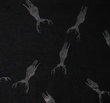 Trachten Halstuch Schal Uni mit Glitter Hirsch | Schwarz